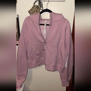NWT Lululemon Scuba oversized 1/2 zip hoodie M/L (pink peony)